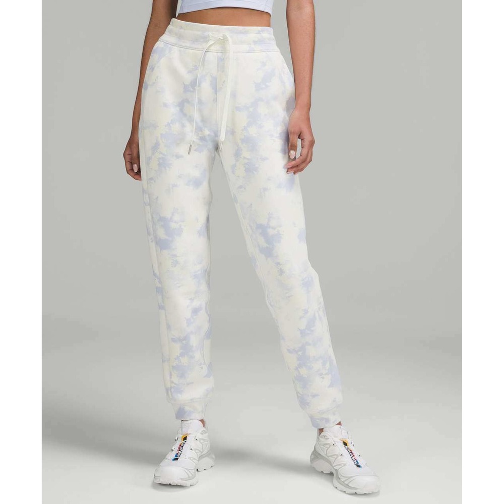 Lululemon Sweatpants Scuba Jogger Blue White Tie Dye High Rise Women Size 4
